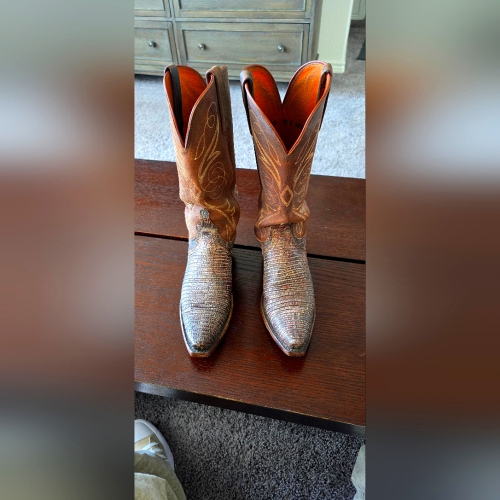 Lucchense Women's lizard cowboy boots